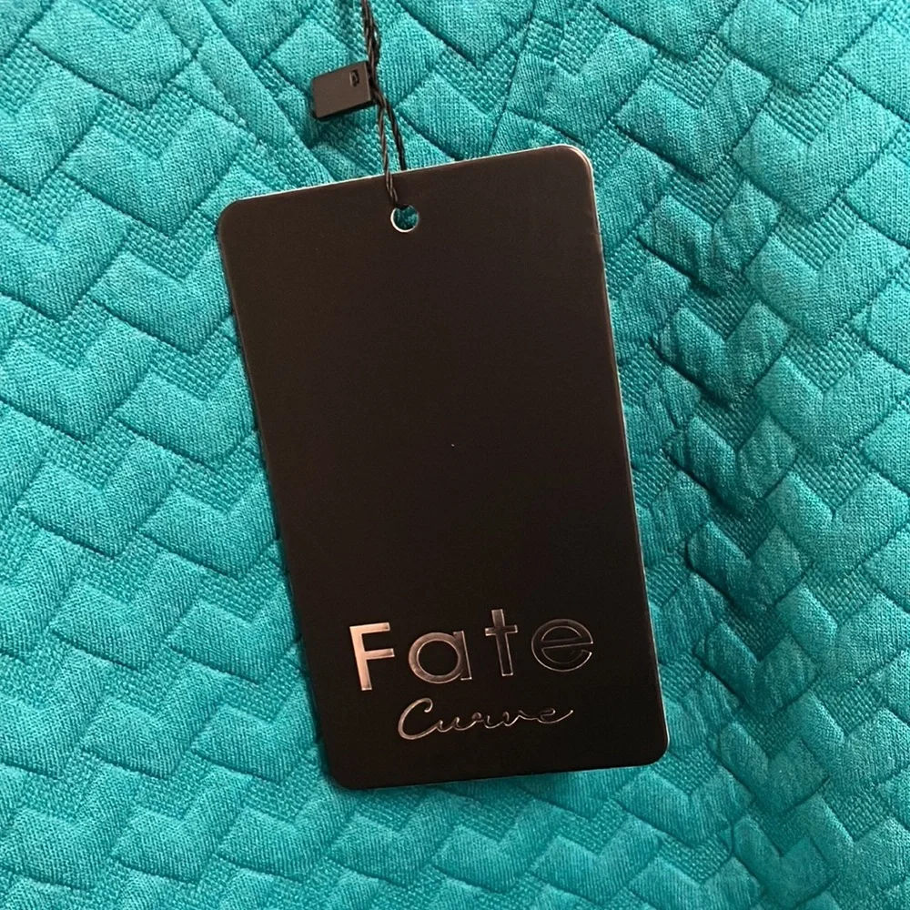NWT Fate Teal Textured Sweatshirt 1X - Picture 7 of 10